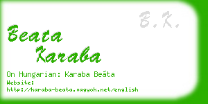 beata karaba business card